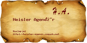 Heisler Agenór névjegykártya